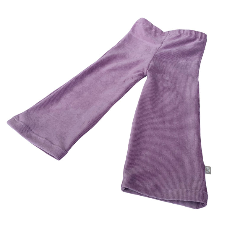 Wide Legs broek van zeer fijne rib in paars