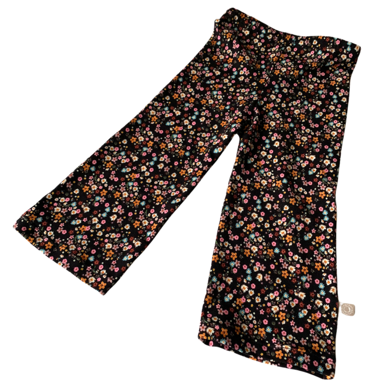 Wide Legs broek Mille Fleurs in zwart