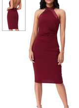 Bordeaux rood feestjurkje 4776