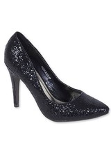Zwarte glitter pumps - 202140