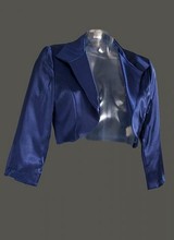 Bolero blauw satijn - 202228