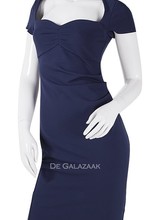 Strakke cocktailjurk blauw- 202242