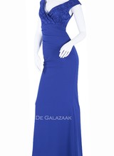 Blauwe galajurk met kant - 2022132