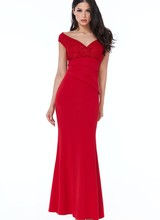 Rode feestjurk met kant - 2022185