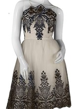 Cocktailjurk beige zwart - 2022193