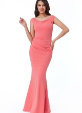 Koraal kleurige galajurk - 202349