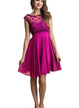 Violet feestjurkje met kanten top - 2023114