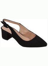 Zwart galaschoentje met lage hak - 2023166