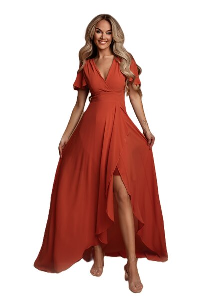 Oranje feestjurk - 2026017