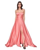 Roze satijn feestjurk - 2026031