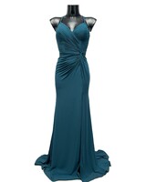 Galajurk strak in petrol kleur - 202645