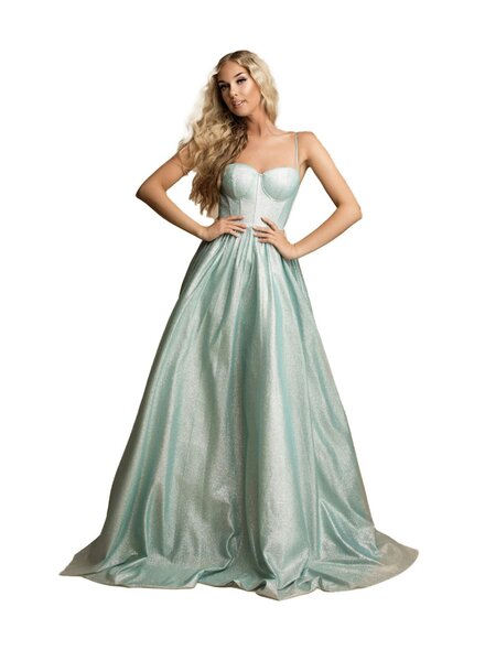 Lichtgroene corset bruidsjurk - 202649