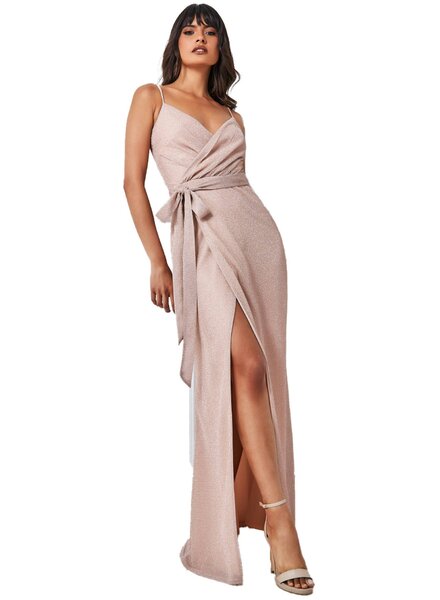 Blush feestjurk met split - 202663