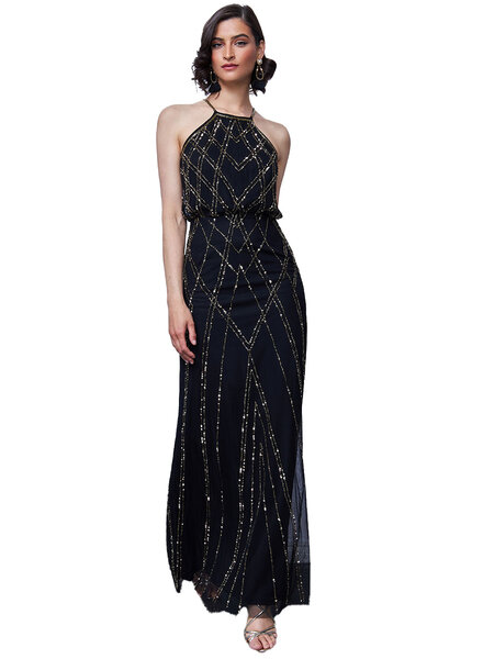 Zwarte glitterjurk - 202670