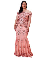 Roze plus-size glitterjurk - 202680