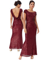 Bordeaux glitterjurk - 202682