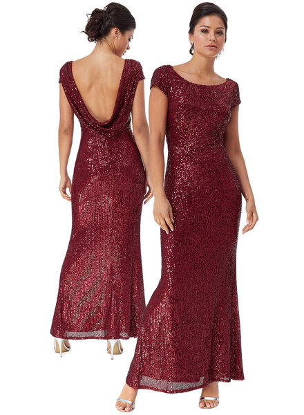 Bordeaux glitterjurk - 202682