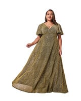 Gouden plus-size glitterjurk - 202683