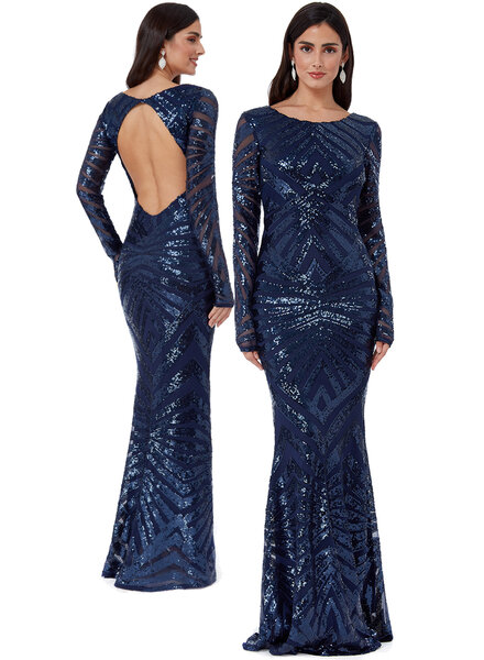 Blauwe glitterjurk - 202686