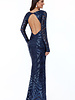 Blauwe glitterjurk - 202686