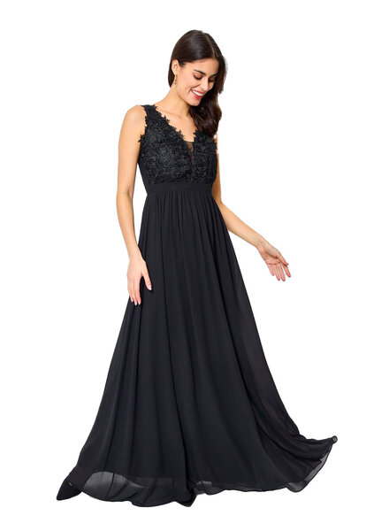 Zwarte plus-size galajurk - 202688