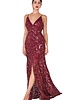 Bordeaux glitter feestjurk - 202694