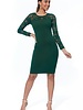 Cocktailjurk met lange mouw in groen - 2026116