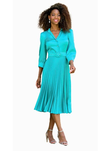 Turquoise korte feestjurk - 2026120