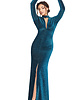 Aqua blauwe glitterjurk - 2026127