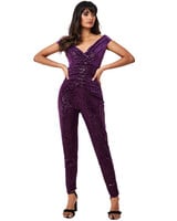 Paarse glitter jumpsuit - 2026132