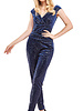 Blauwe glitter jumpsuit - 2026133