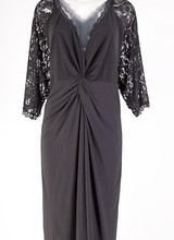 Zwarte cocktailjurk met kant 12062