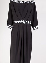 Cocktailjurk zwart/wit print 12154