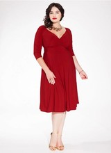 Rode V-hals Cocktailjurk 12427