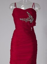 Voile cocktailjurk met strass applicaties 12526