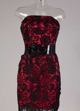 Rode kanten cocktailjurk 12591 - N