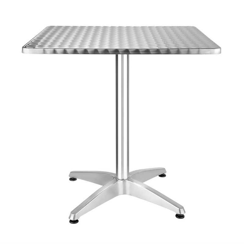 Table Bistro Carr e Plateau Inox Pied Aluminium 700x700x720 h mm