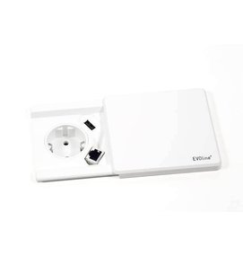 EVOLINE Evoline Square 80 1xstroom 1x USB charger WIT - Producten getagd met evoline square 80 1x stroom 1x usb charger