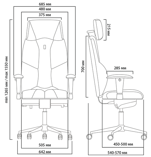 Multi Meubel KULIK ergonomische bureaustoel model BUSINESS - MET HOOFDSTEUN