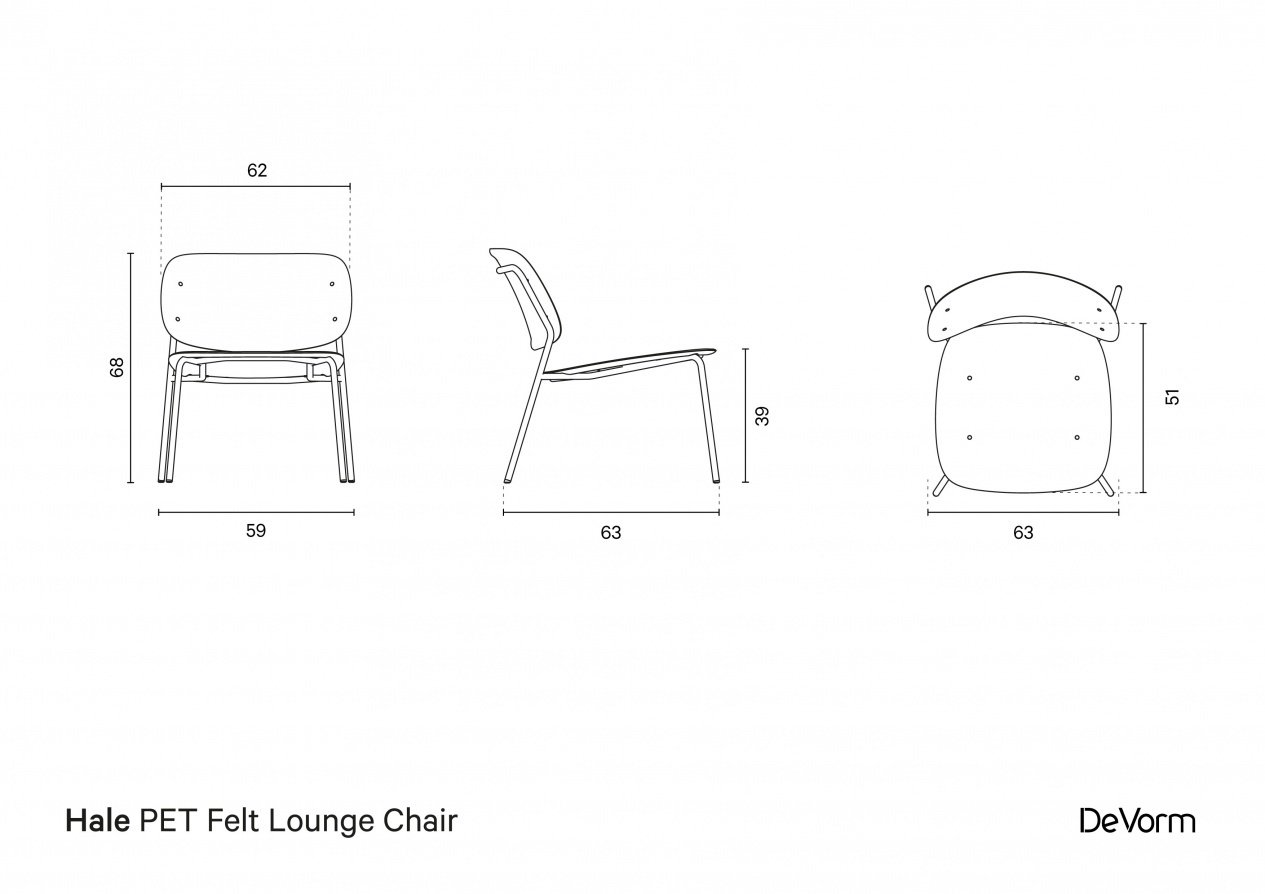 De Vorm HALE Lounge Chair zonder armleggers