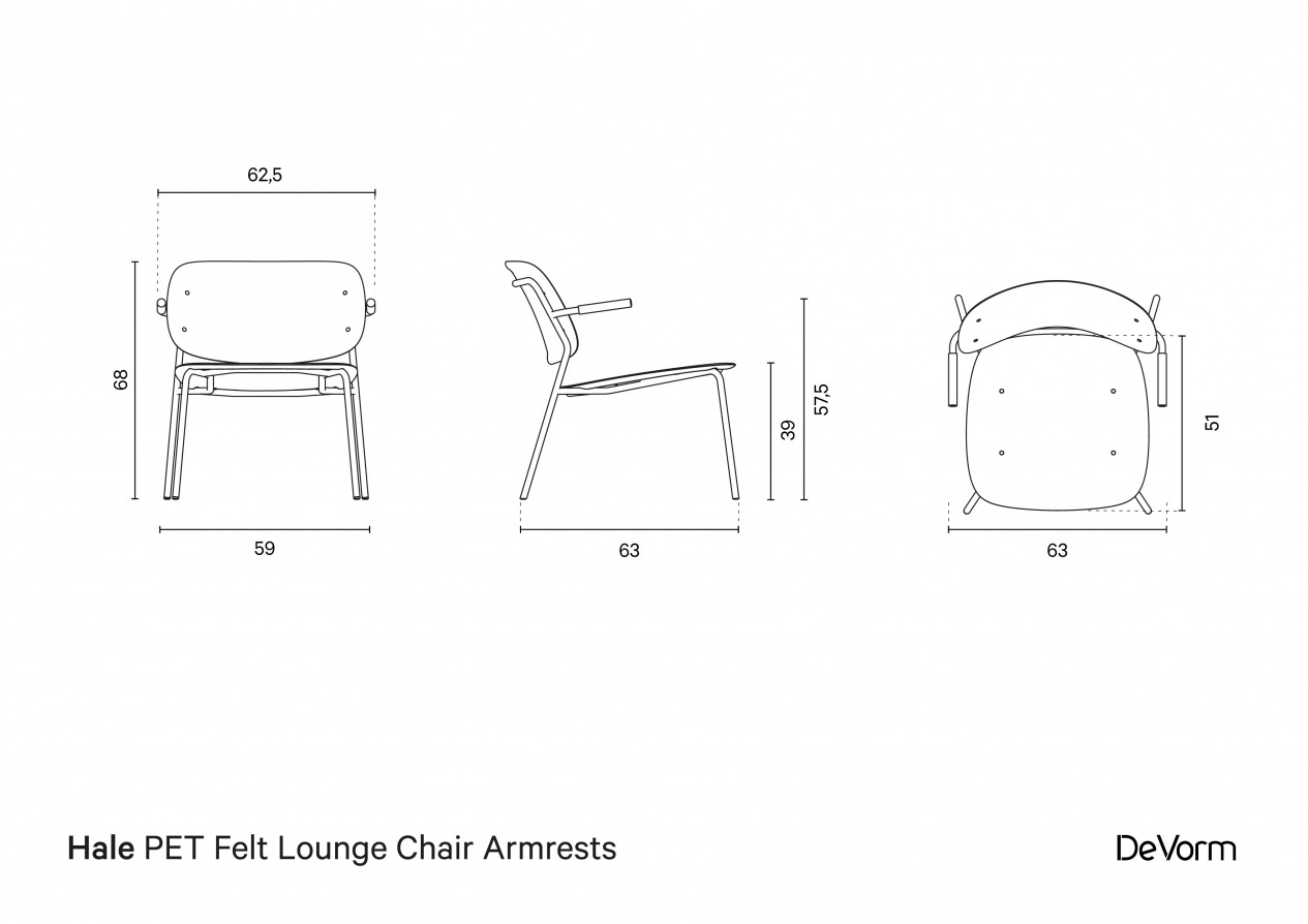 De Vorm HALE Lounge Chair met armleggers