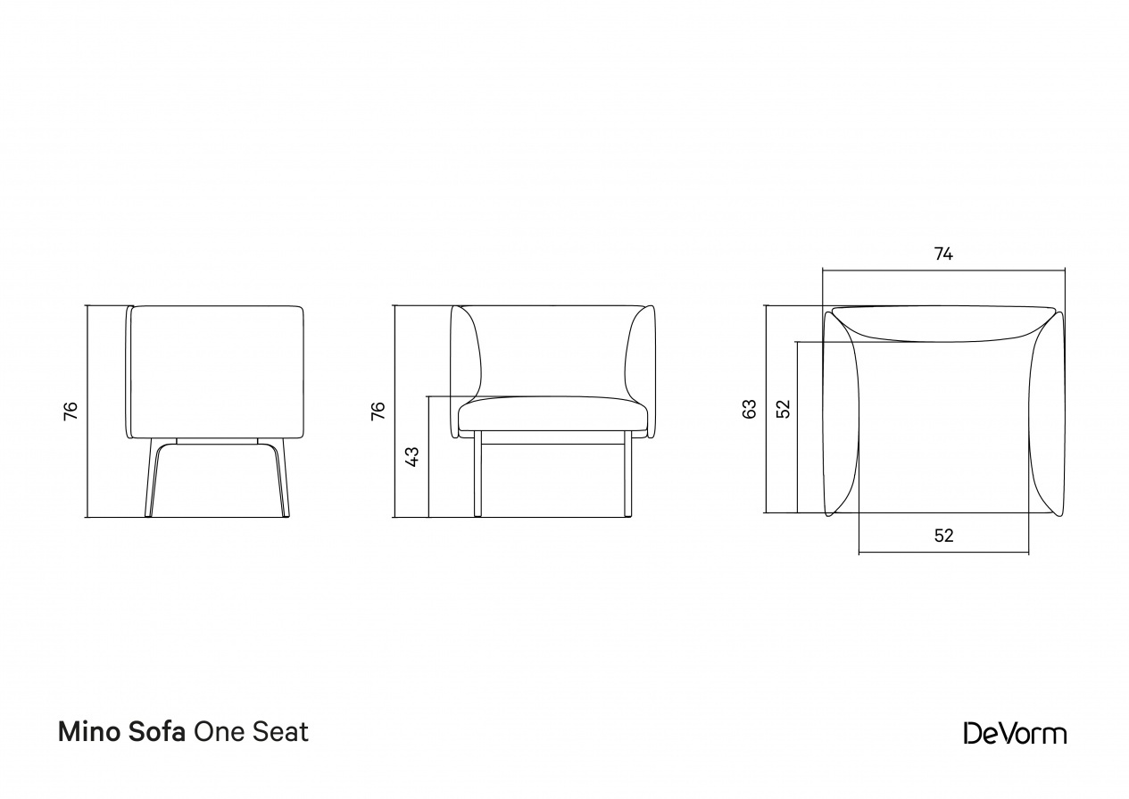 De Vorm Mino Sofa, one seater