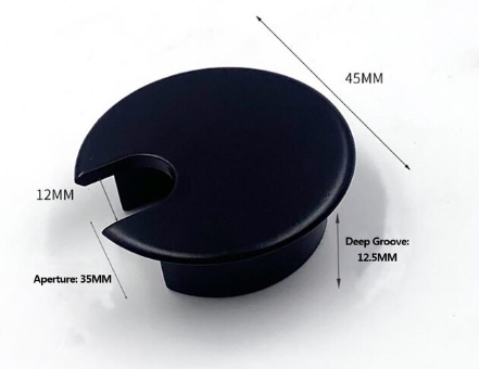 Multi Meubel Kabeldoorvoerdop Rond 35mm METAAL ZWART