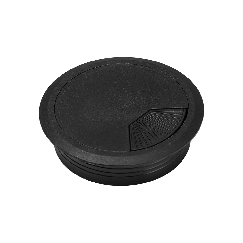 Multi Meubel Kabeldoorvoer dop Kunststof ZWART  Rond 50 mm.