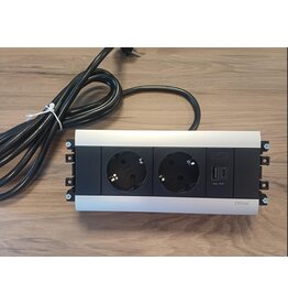 EVOLINE Evoline Inbouwmodule Frame Dock 2x stroom, 1x USB Charge A+ 1x USB Charge C