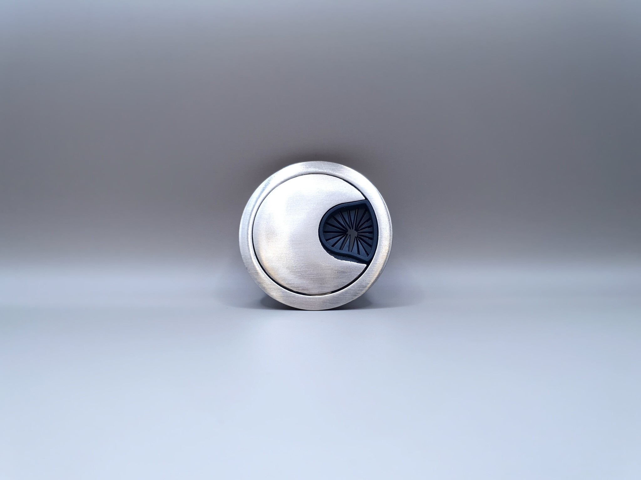 Multi Meubel Kabeldoorvoerdop RVS Look Rond 50 met RUBBER