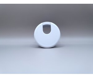 HO2NLE 2 stuks kabeldoorvoer, bureau, wit, 60 mm, rond, tafelblad