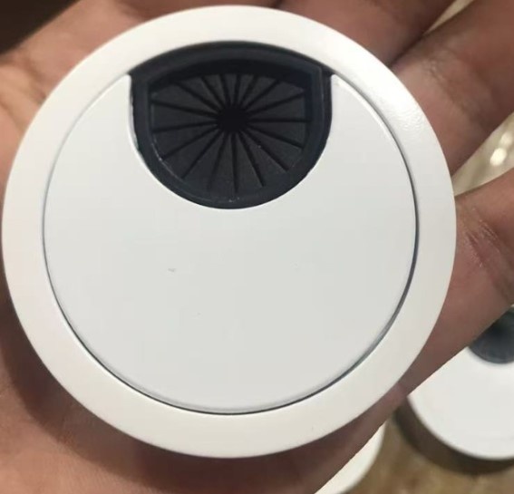 Multi Meubel Kabeldoorvoerdop METAAL kleur WIT Rond 50 met RUBBER