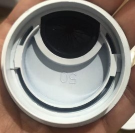 Multi Meubel Kabeldoorvoerdop METAAL kleur WIT Rond 50 met RUBBER