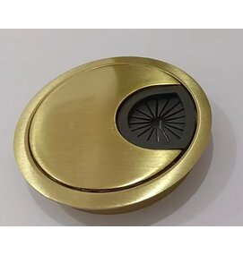 Multi Meubel Kabeldoorvoerdop METAAL kleur GEBORSTELD GOUD Rond 50 met RUBBER - Multi Meubel